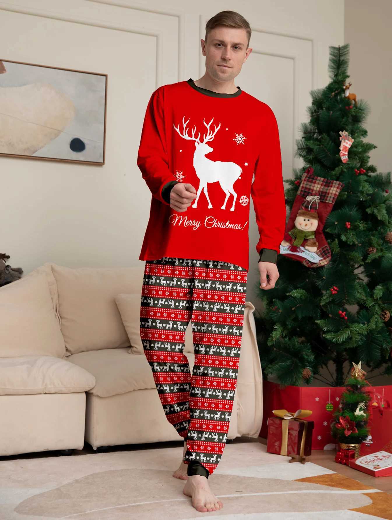 Mom Dad Child 2-piece Sleepwear Set Baby Casual Loose Sleepwear Christmas Family Appearance Sleepwear Family Matching Set W241008