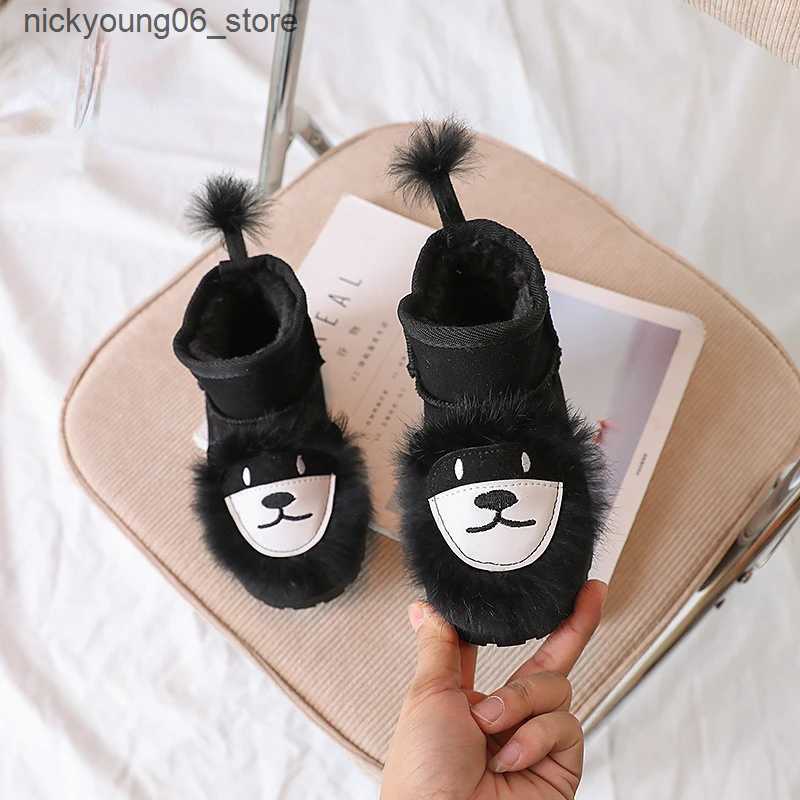 Boots Botas Para Nia Kid Snow Boot 2023 Winter New Plush Boy Cotton Shoes Cartoon Girl Ankle Boots Cute Padded Boots Kid Shoes Botas L240910