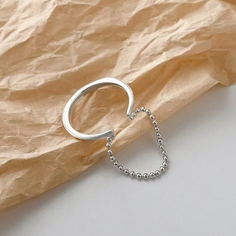 round bead women's light luxury open mouth niche high-end sensory index finger ring, tail ring