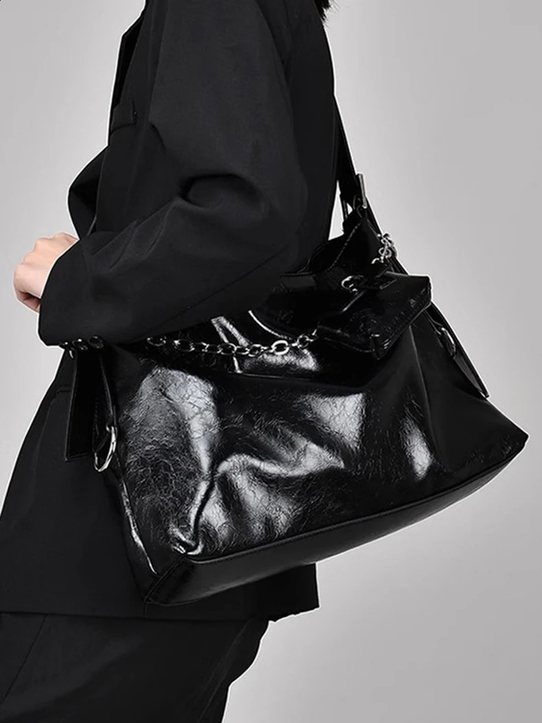 Fashion motorcycle womens handbag coin wallet silver soft PU leather storage bag shoulder 241008
