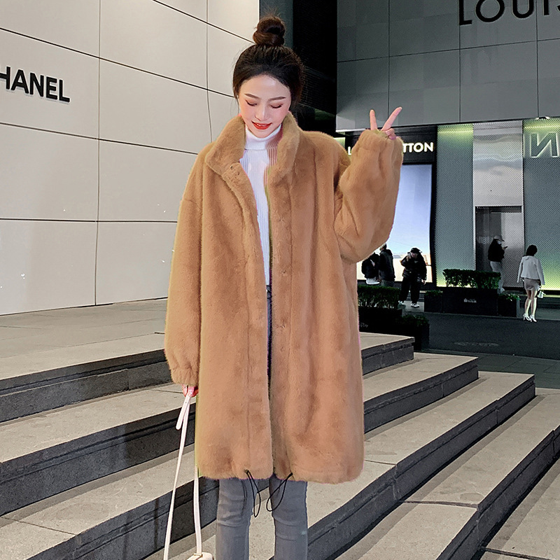 Loose Faux Women Winter Long Plush Teddy Female Lapel Fluffy Jacket Ladies Pink Fur Coat Oversized 2023 New 3Xl