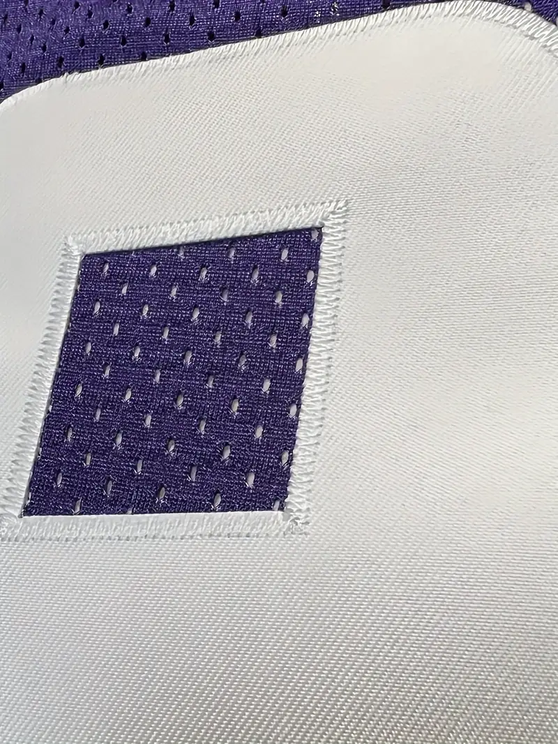 #18 Justin Jefferson Comfy V-Neck Football Jersey Purple Mesh Embroidery for Training and Competition Breathable Moisture-Wicking American Football Sh