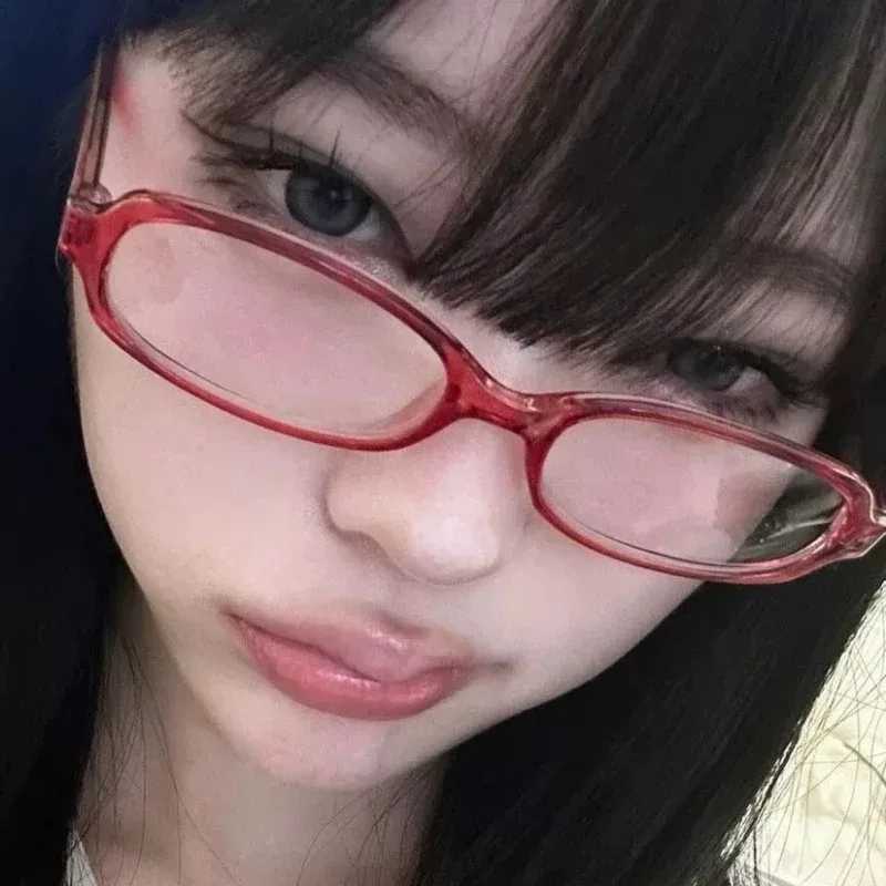 Y2K Retro Red Green Square Frame Glass Eyewear Women Anti-blue Light Goggles Eyeglasses Harajuku Reading Spectacle EyewearsX241008