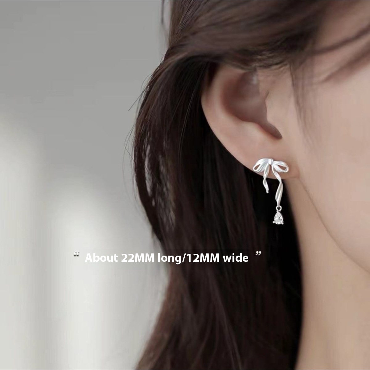 needle bow light new 2024 niche high-end earrings for women
