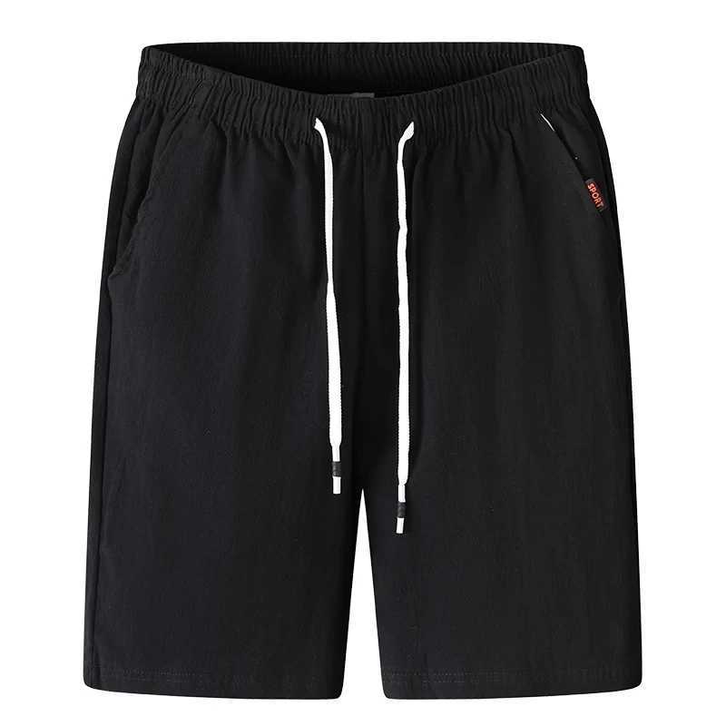 Summer linen shorts 2024 new mens casual shorts luggage fitness beach shorts mens breathable 100% pure cotton shortsW240713