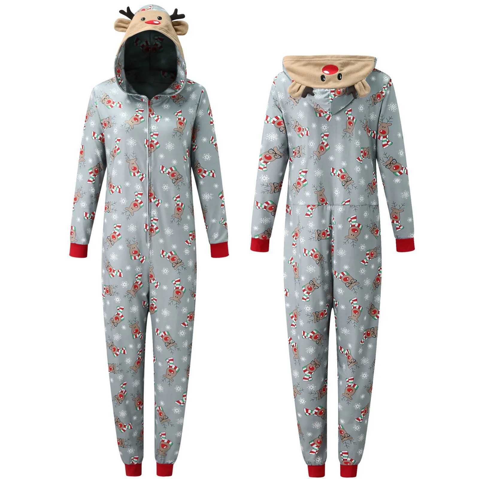 Christmas Family Costume Set Adult Deer Hoodie jumpsuit Family Pajama Santa Claus Pajama Family Costume W241008