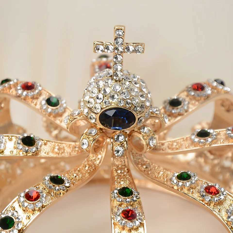 Full round crystal headpiece and crown queen headpiece Pageant Pom Diadem hair accessory vintage hair accessory W241007