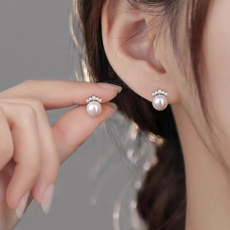 New 2024 pure sier pearl earrings, niche, light , high-end women's earrings