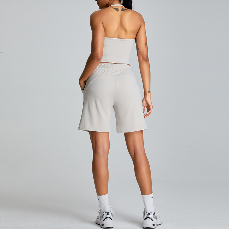 Spring/Summer New Outdoor Fashion Leisure Sports Women's Hanging Neck and Beautiful Back Yoga Clothes Tight Fitness Set