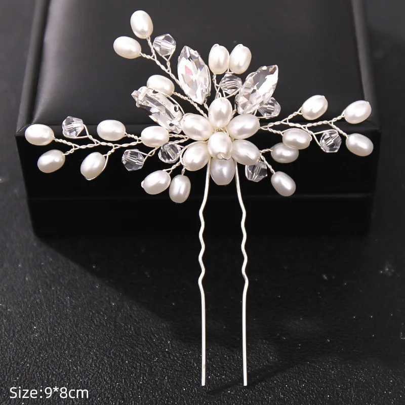 Fashion crystal pearl rhinestone hair clip female bride hair clip party wedding hair clip jewelry W241007