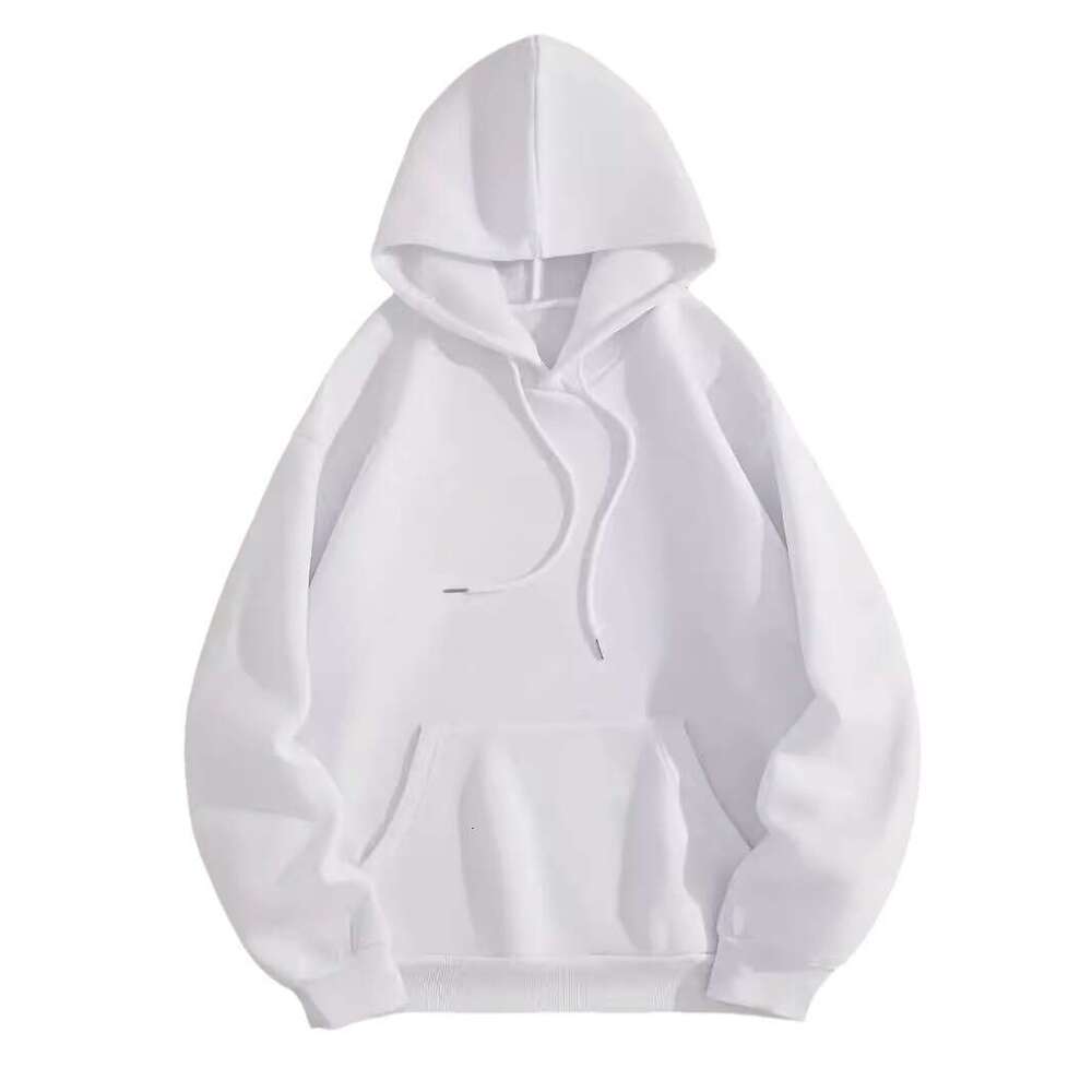 Warehouse style thin fish scale fabric 280g hooded men's and women's solid color casual kangaroo pocket long sleeved looped sweater