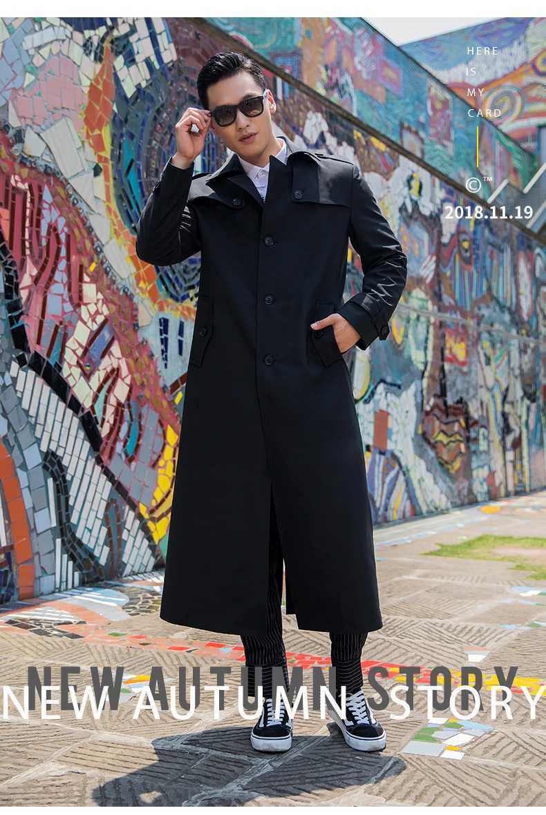 Autumn and Winter Mens Trench Coat Long Sleeve Daily Smart Leisure British Style Luxury Coat Korean Mens Birthday Gift Coat W241007