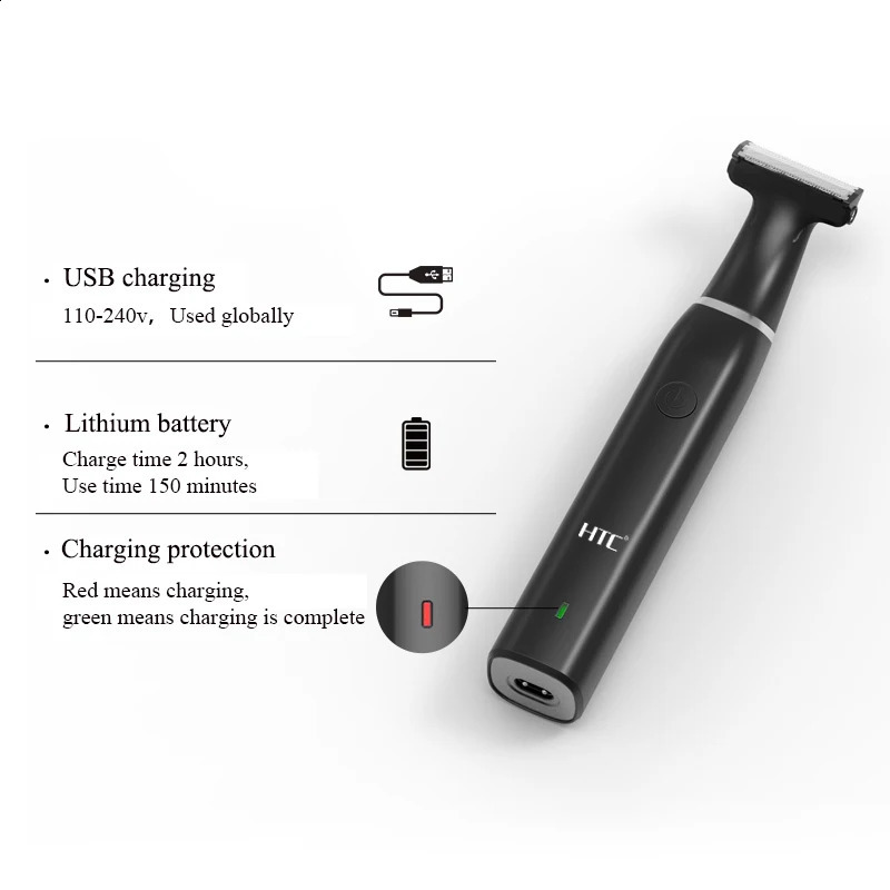 Mens Electric Groin Hair Trimmer Pubic Body Grooming Clipper for Men Bikini Epilator Rechargeable Shaver Razor 240911