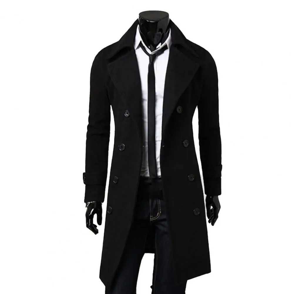 4XL fashionable solid color mens long trench coat designer high-quality double-layer slim fit jacket for autumn and winter W241007