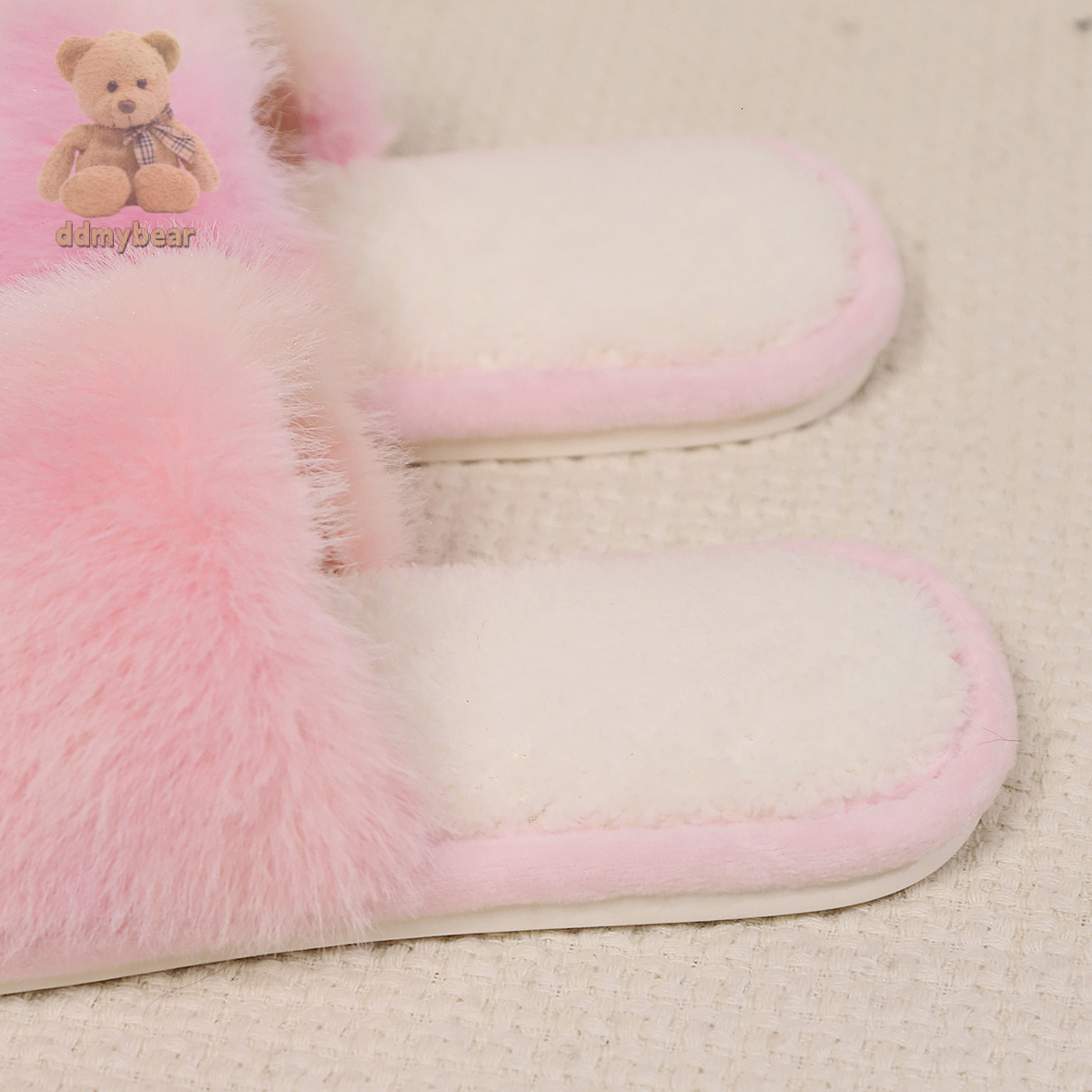 Ddmybear New Tie Dye Fur Couples, Warm Slippers For Autumn Winter, Anti Slip And Gradually Opening Cotton Home Furnishings Chinese Brand Shoes F1008-1