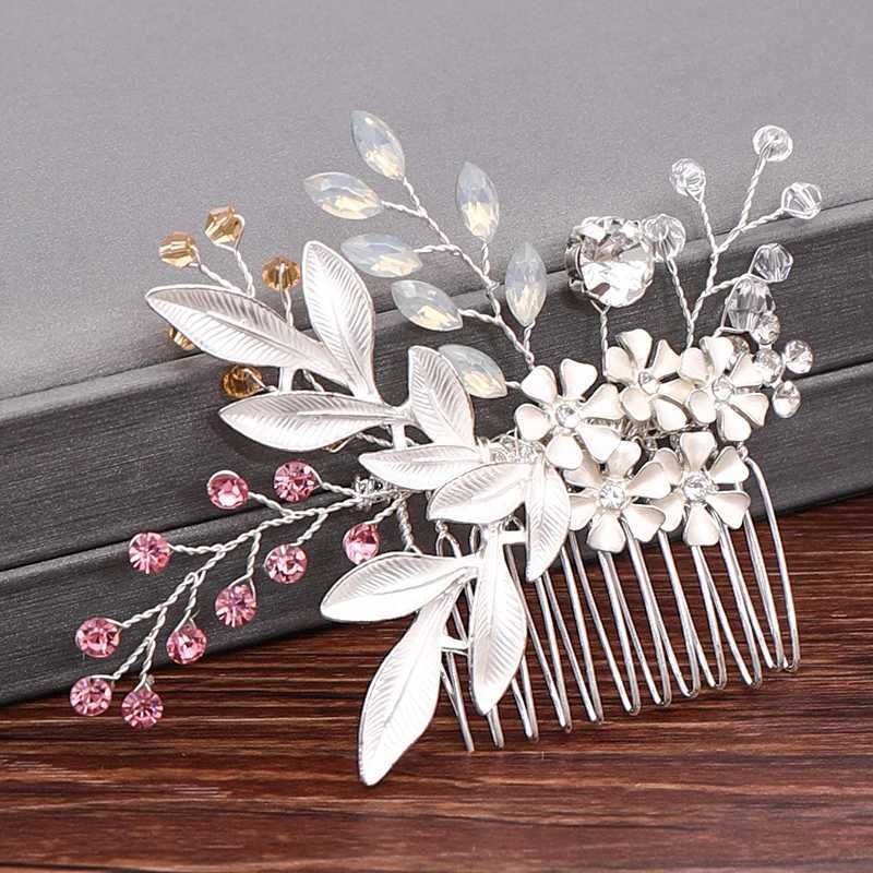 Wedding hair comb bride hair accessories womens hair jewelry silver pearl water drill bit jewelry womens accessories W241007