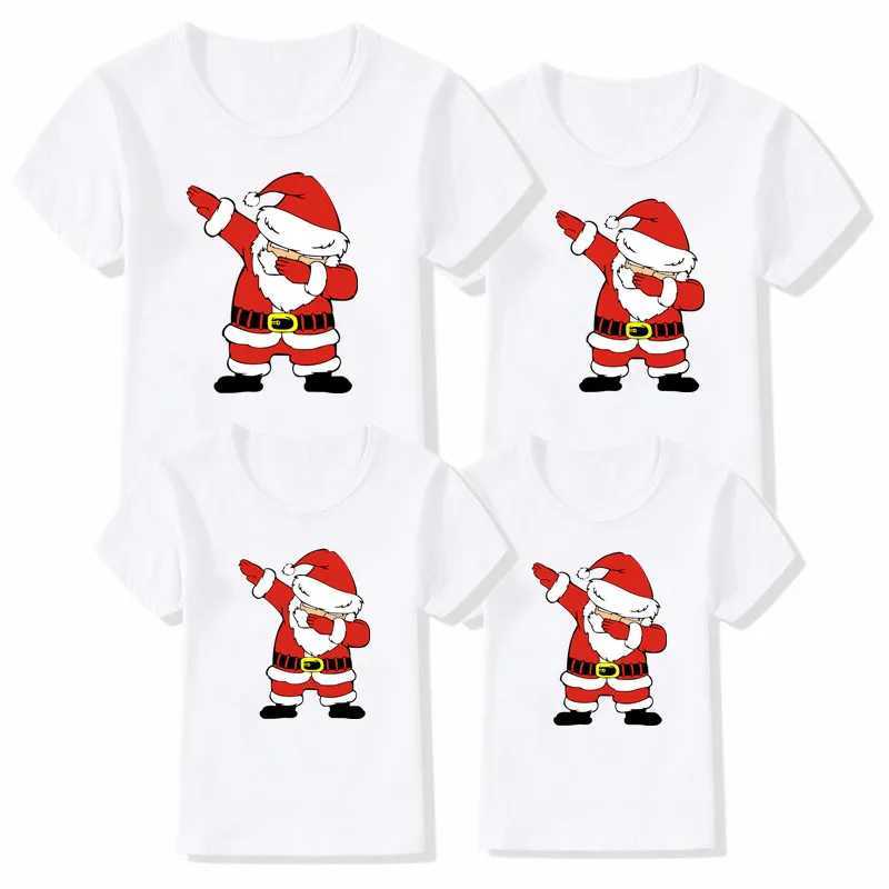 1 piece of Merry Christmas family matching T-shirt for mom dad daughter son fun matching T-shirt for mom dad child baby clothing W241008