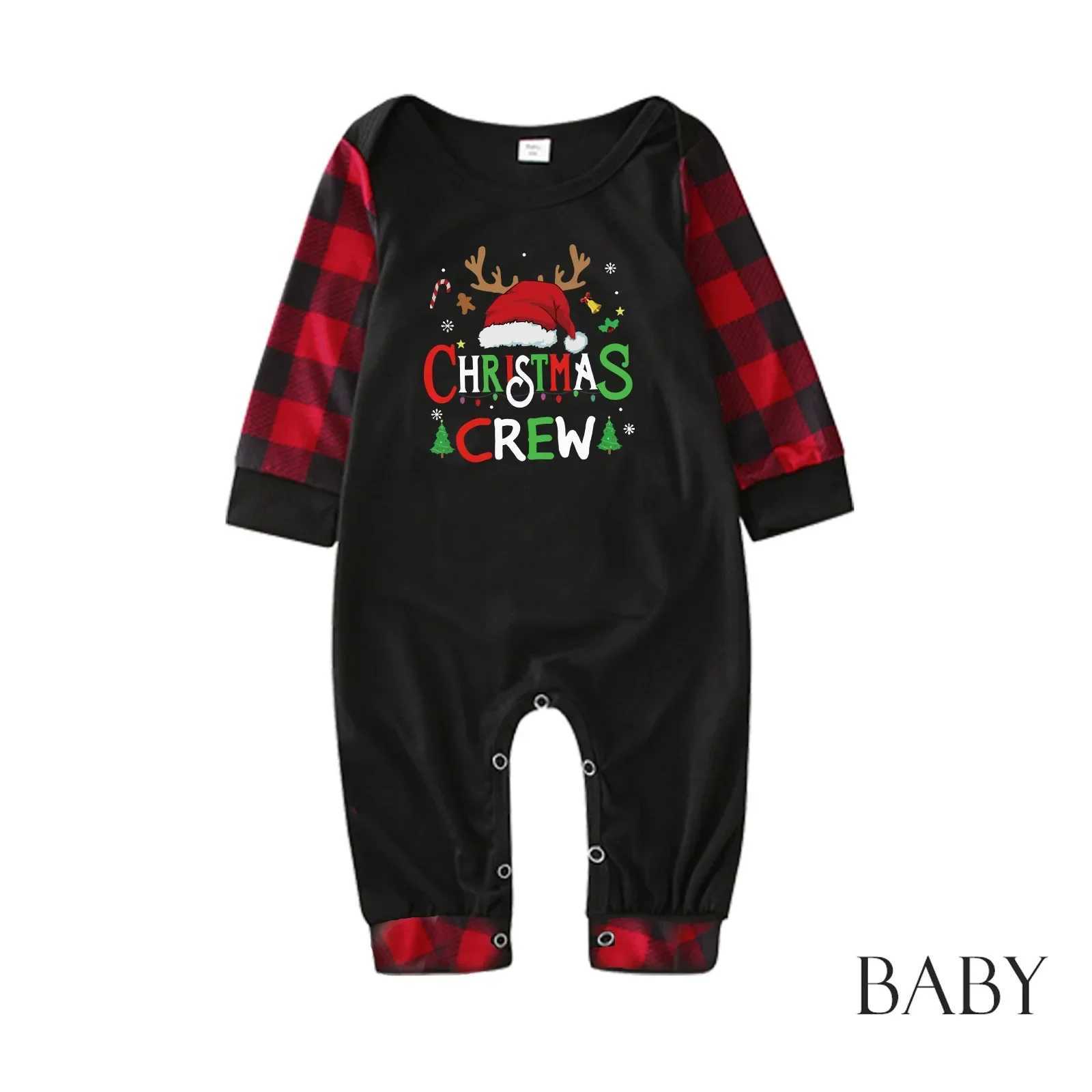 Christmas Crew Print Parent Child Matching Outfits 2024 New Family Pajamas Boys and Girls Clothing Set Loungewear Xmas Look Pajamas W241008