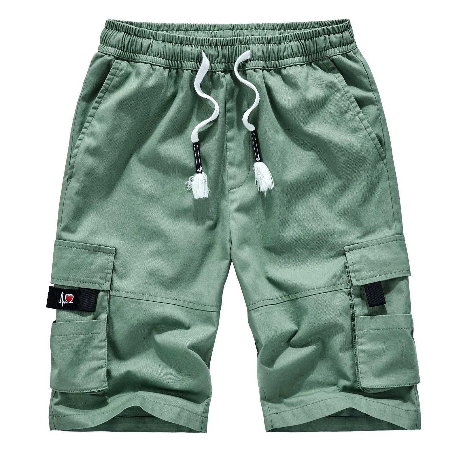 Mens denim bag mens cargo shorts large cotton pocket casual pants casual Korean reviews many summer clothingW240713