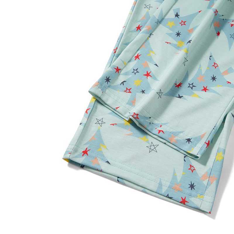 Family matching set Christmas pajamas Christmas tree print/solid long sleeved top+Trouser/jumpsuit/dog suit for parents and children W241008