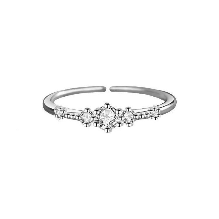 New exquisite luxurious niche design women's sparkling diamond ring, index finger and tail ring adjustable according to shape