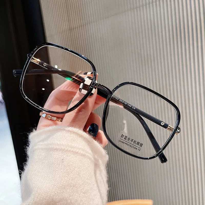 Korean Stylish Female Eyeglasses Big Size Square Shape Eyeglasses Frames for Men Blue Light Blocking Decorative GlassesX241008