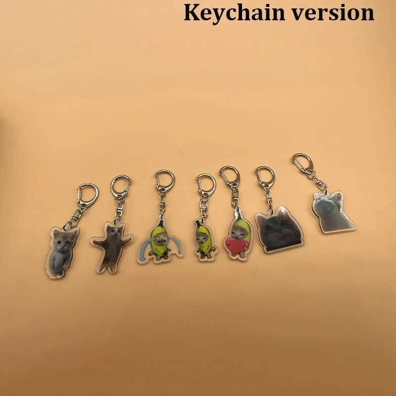 Funny Banana Cat Acrylic key Chain /Mobile phone Lanyard Small Pendant Maxwell Chain Fobs Happy Banana Cat KeychainX241008