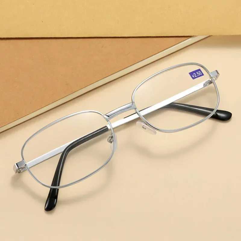 Square Frame Elderly Reading Glasses Portable Classic Metal Presbyopia Spectacles for Men Women Hyperopia Eyewear EyeglassesX241008