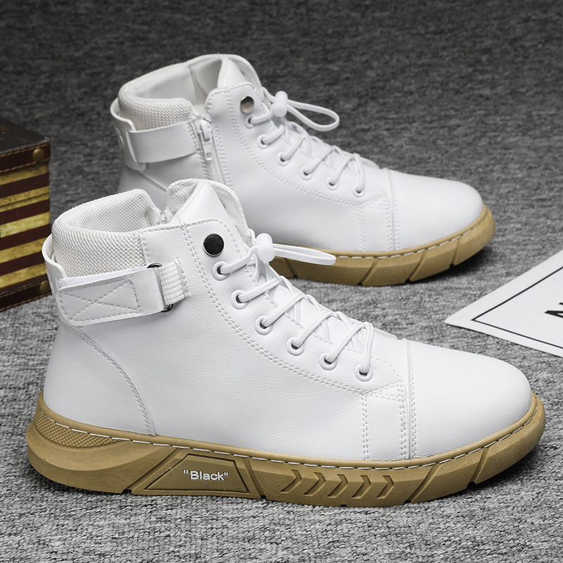 Free shipping designer shoes men's winter boys' campus oversized sports shoes fashion trend short boots casual work shoes mid top Martin boo