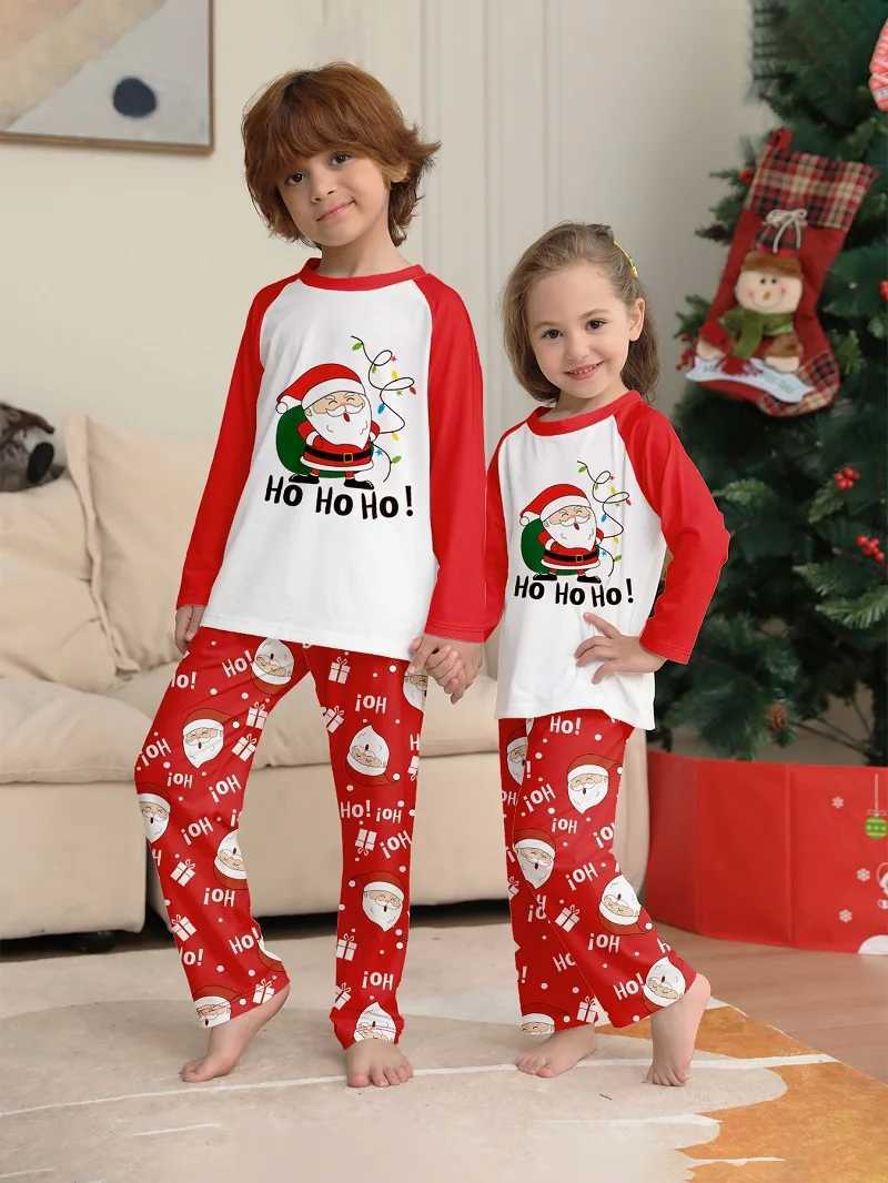 Xmas Family Matching Pajamas Set Santa Claus HO Printed Adult Kid Baby Family Matching Outfits 2025 Christmas Family Pjs W241008