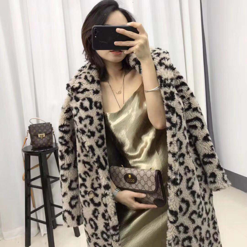 Long Plush Leopard Coat Women Winter Faux Fur Teddy Female Lapel Fluffy Jacket Ladies Fashion Outerwear 2023 New 3Xl