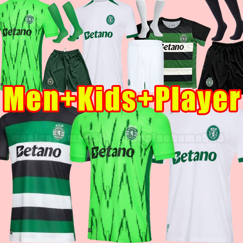 Fans player version Sporting CP 24 25 Lisboa Soccer Jerseys Home Lisbon Jovane Sarabia Vietto 2024 2025 Maillot Jersey Sporting Clube De Football Shirt Men Kids Kit