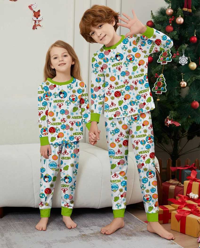 2025 Christmas Matching Family Pajamas Happy Christmas Snowman Cartoon Pjs Adult and Childrens Clothing Set Baby jumpsuit+Dog suit W241008
