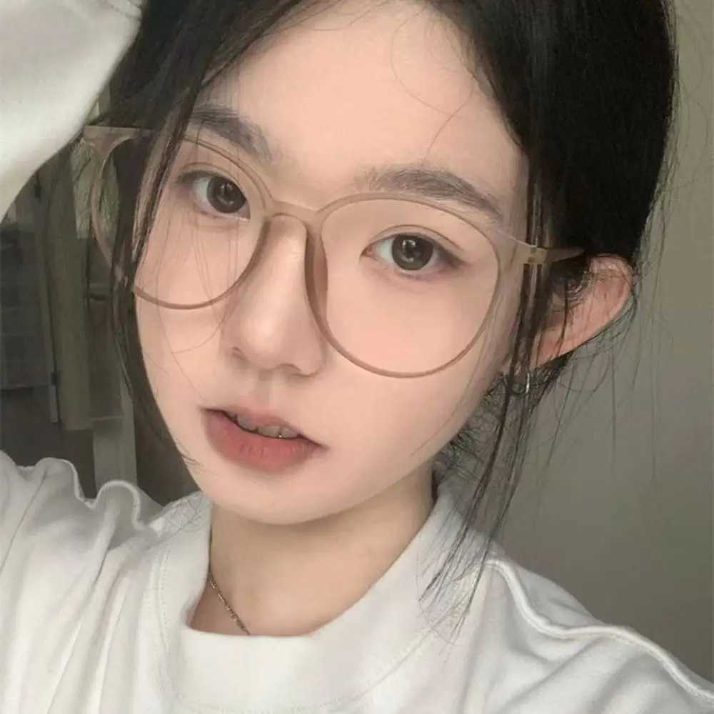 New Matte Reading Glasses Fashion Retro Anti Blue Light Glasses Big Round Frame Women Men Large Frame GlassesX241008