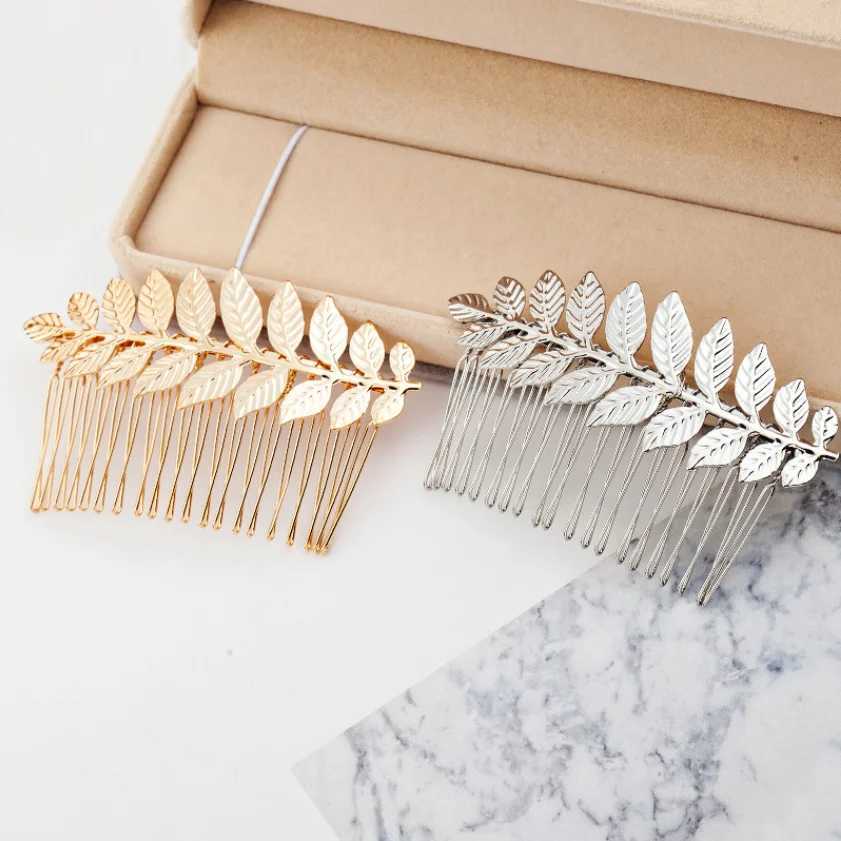 Wedding hair accessories womens leaf hair clips fashionable crystal bridal headpieces crystal hair combs girls jewelry gifts W241007