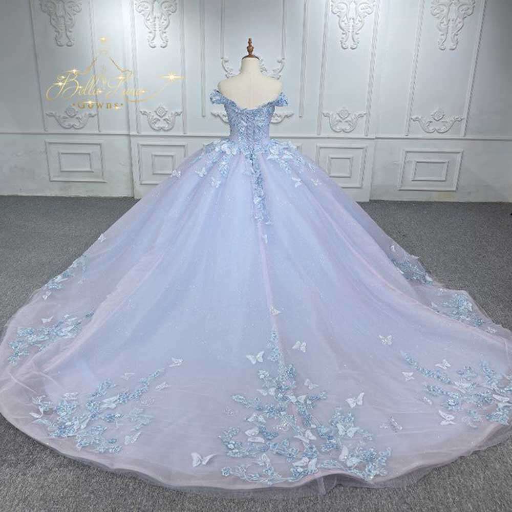 Exquisite Blue and Purple Formal Wedding Party Dresses Sweetheart or Length A-e Butterflies wers Fairy Prom Gowns
