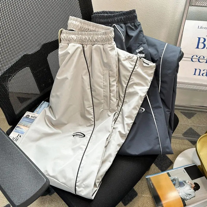Deeptown Vintage Sports Casual Sweatpants Oversize Jogger Womans Pants America High Street Baggy Mens Trousers Y2k Loose Retro 241007
