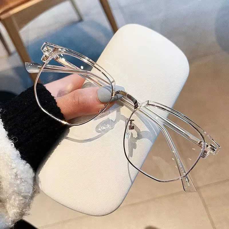 Transparent Computer Glasses Metal Frame Women Men Anti Blue Light Polygon Eyewear Blocking Glasses Optical Spectacle EyeglassX241008