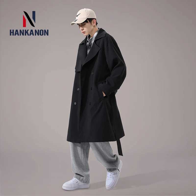 Business Casual Double-breasted Mens Long Trench Coat. Solid Color Elongated Jacket Youthful Classic Trench Coat. Oversized W250815