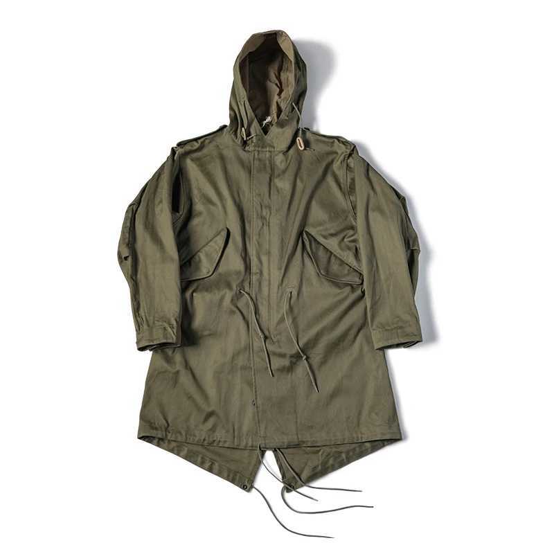Sturdy Bronson Army Tail M-51 Parka Shell 1 Retro Style Mens Coat Olive Green W241007
