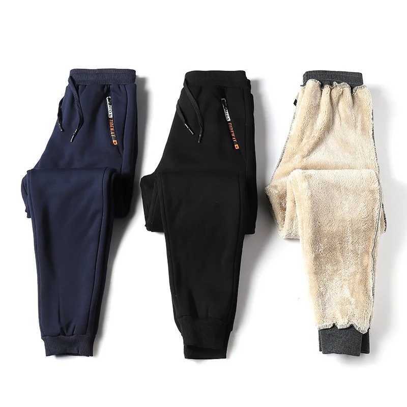 Mens Cashmere Thickened Trousers Winter Lamb Cashmere Sweatpant for Men Comfortable Sports Pants Men Casual Warm Joggers PantsX241008