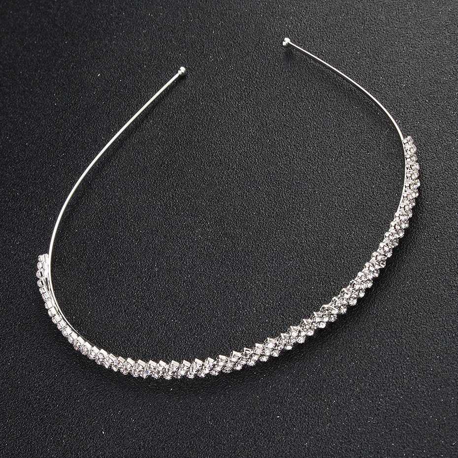 Fashionable rhinestone bridal headpiece silver crystal wedding hair accessories womens birthday party rhinestone crown W241007