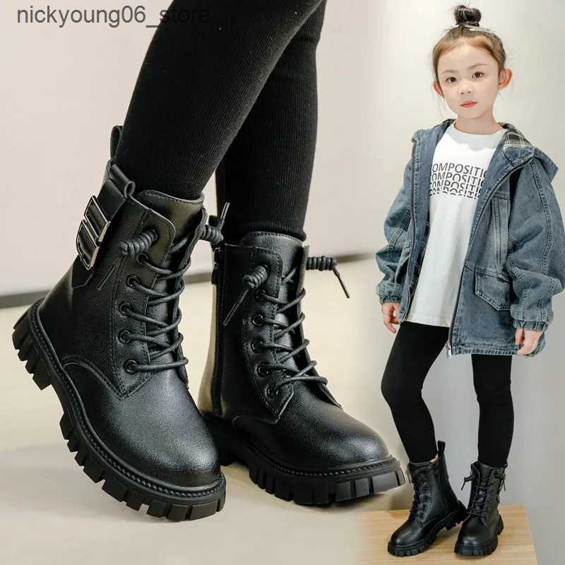 Boots Children Casual Shoes Autumn Winter Snow Boots Boys Shoes Fashion Leather Soft Antislip Girls Boots Baby Kids Sport Shoes L240910