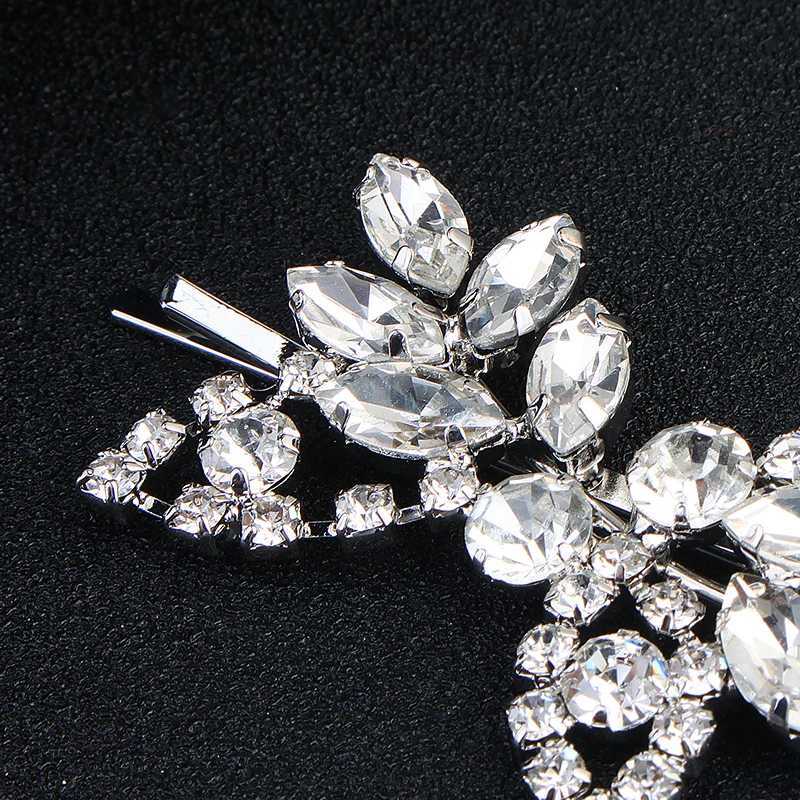 Bridal rhinestone side flower hair clip wholesale for girls wedding hair accessories W241007