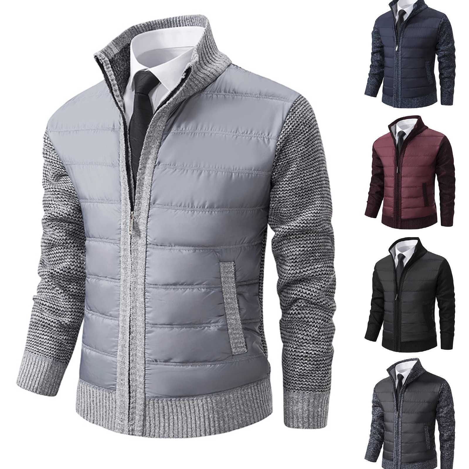 Hot MenS Jacket Casual Vintage Lightweight Classic Zipper Coat Fashion Cold Weather Coldproof Warm Overcoat Winter Men ClothesXJ241008