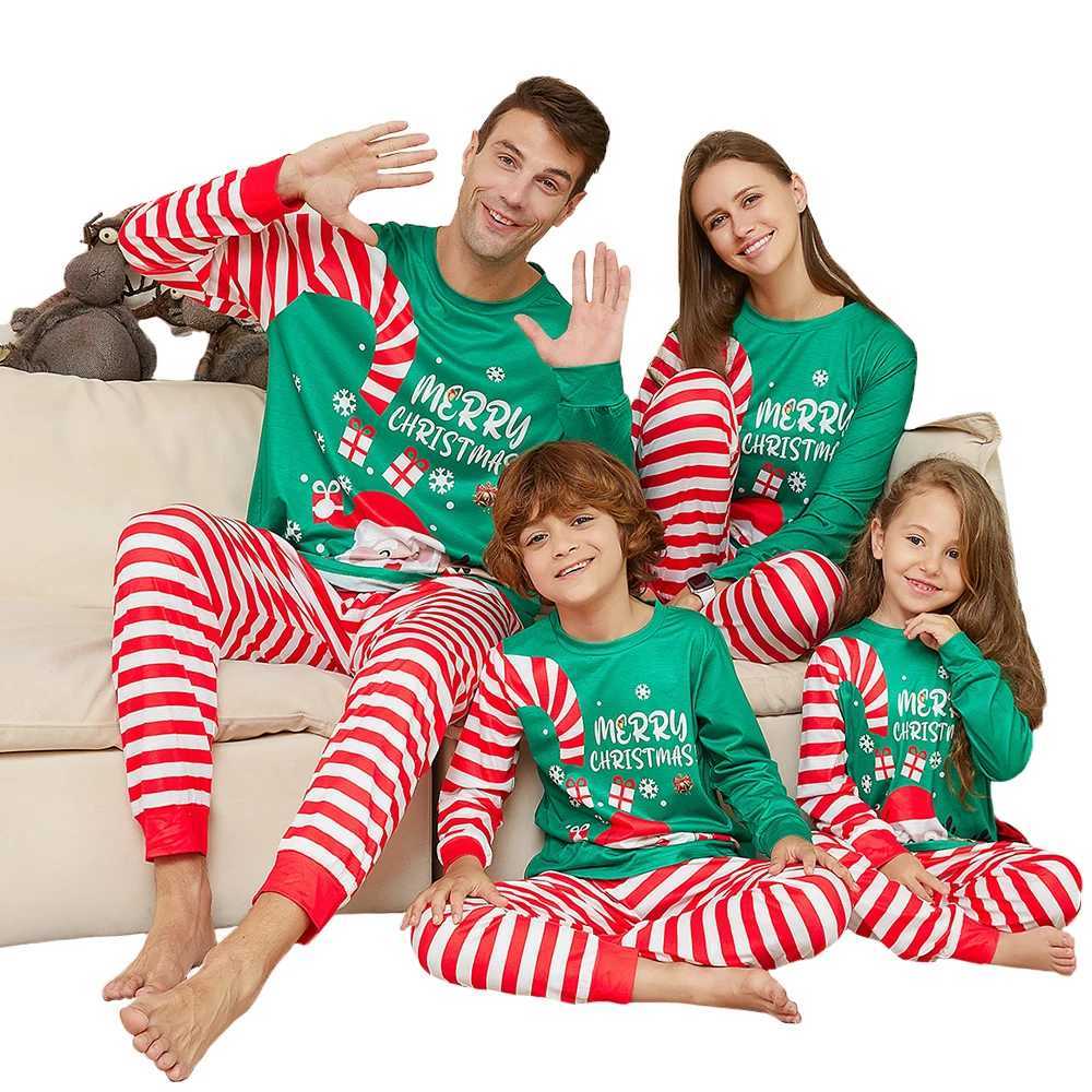 Santa Claus Father Son Mom Daughter Matching Pajama Set Santa Claus Red Striped Long Sleeve Pajama Baby jumpsuit Family Appearance W241008