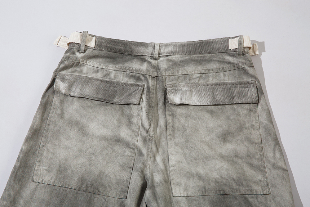 Haruku Washed Painted Baggy Mens Pants Streetwear Straight Pockets Loose Cargos Oversized Casual Denim Trousers