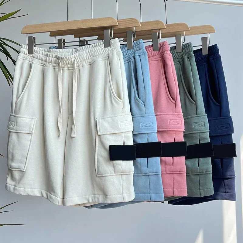 2023 New Spring Embroidered Knitted Shorts Mens Brushed Multi Pocket Loose Casual Shorts Casual Shorts Casual Cargo ShortsW240713