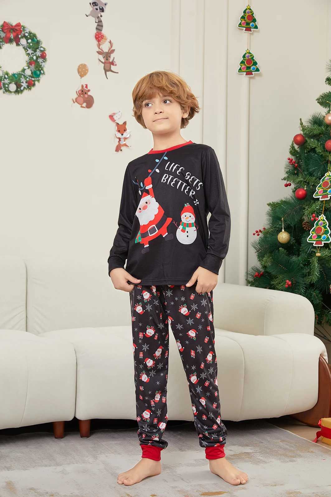 Christmas Family Matching Set Mom Dad Child 2-piece Pajama Set Baby Casual Loose Pajama Christmas Family Appearance Pajama W2410082