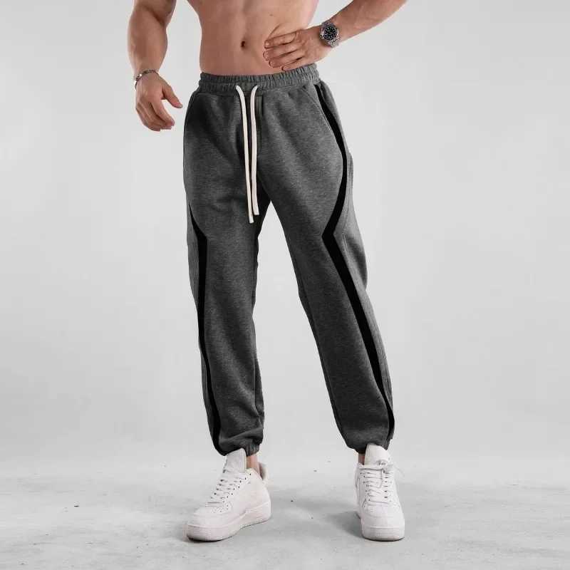 Black Man Sports Pants Tights Sweatpants for Men Striped Trousers Autumn and Winter Slim Skinny Harem Big Size Long EssentialX241008